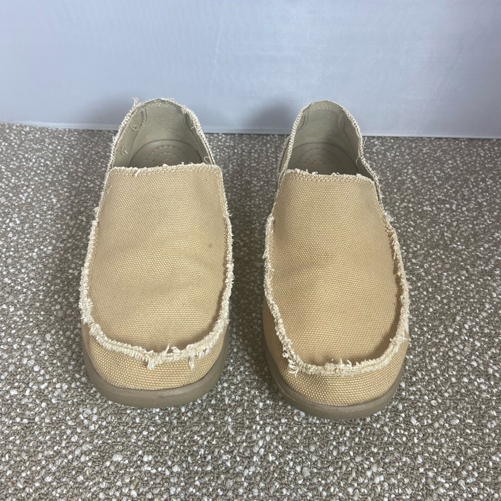 Crocs Men’s Santa Cruz Casual Tan  Easy Slip-On Shoes. Dual Crocs 10128 sizes 10
